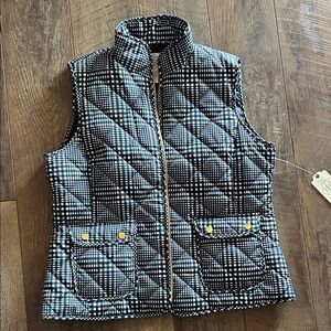 St. John's Bay Black and White Plaid Vest